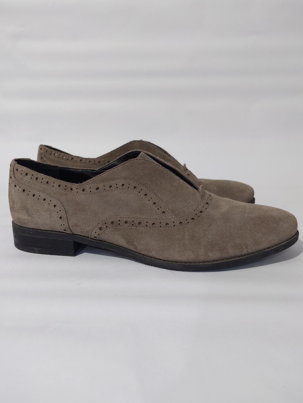 Franco Sarto Women’s Taupe Suede Oxford Shoes Size 9.5 M